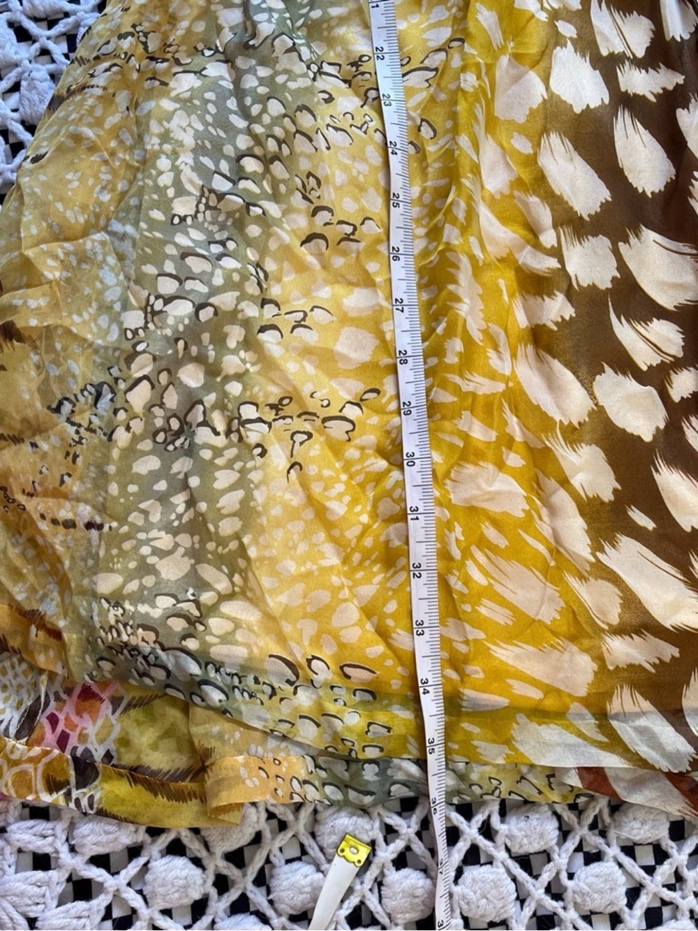 Sue Wong Yellow Brown Animal-Print Mini Dress - Picture 10 of 10